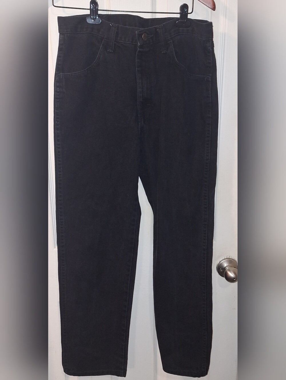 Men's Black Straightleg Denim Rustler Jeans 33x32